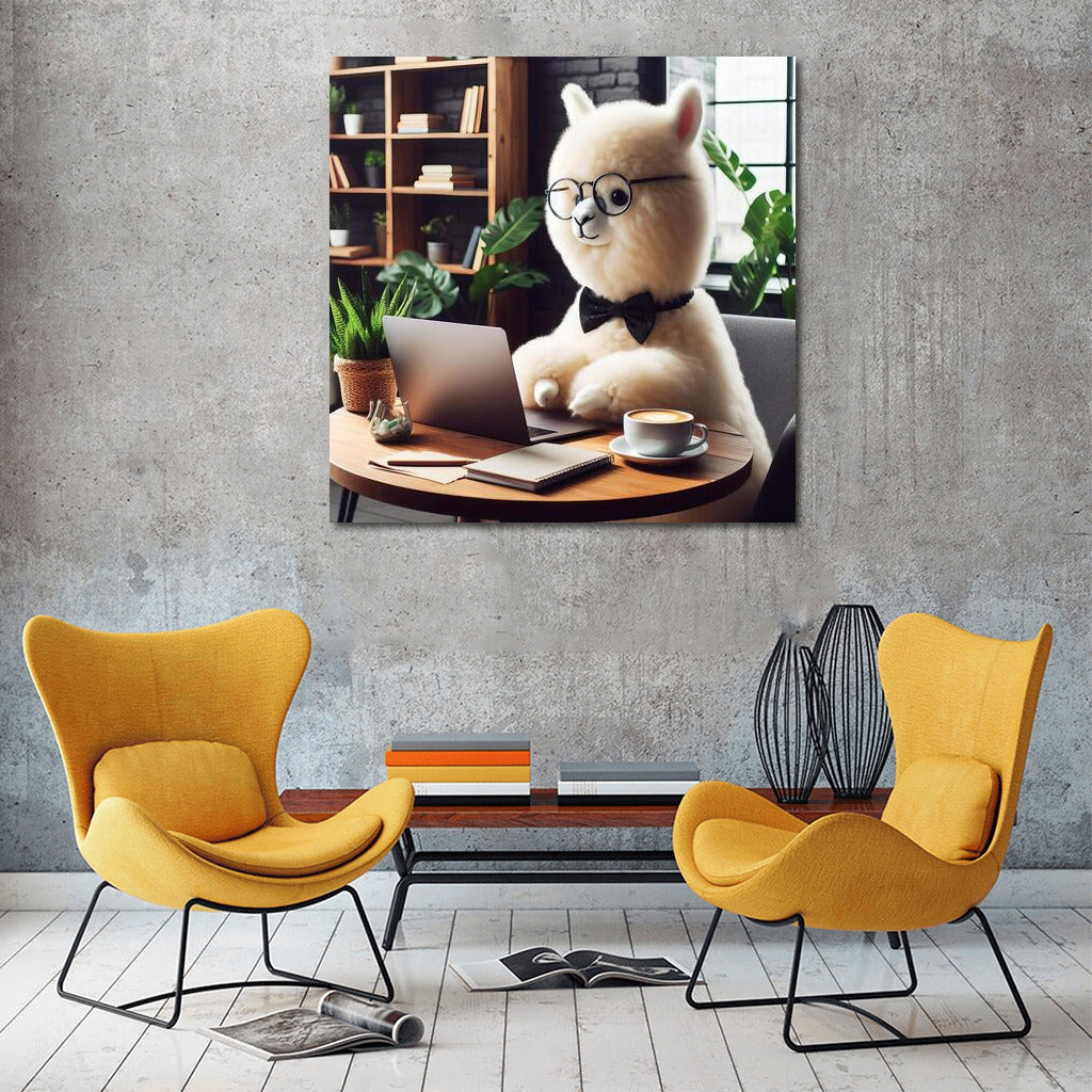 Lamp-stylist at the laptop: Comfort and humor in the interior