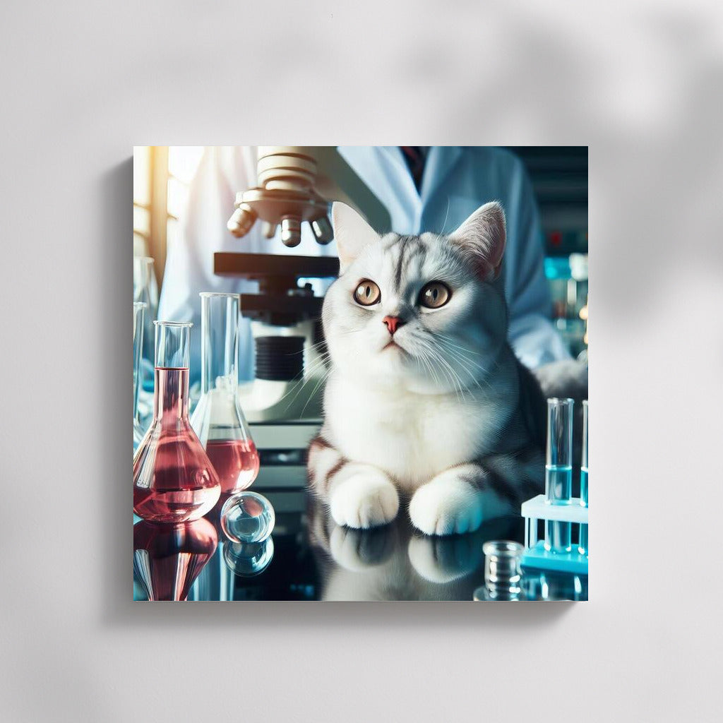 Science Cat: Fluffy Researcher in the Lab