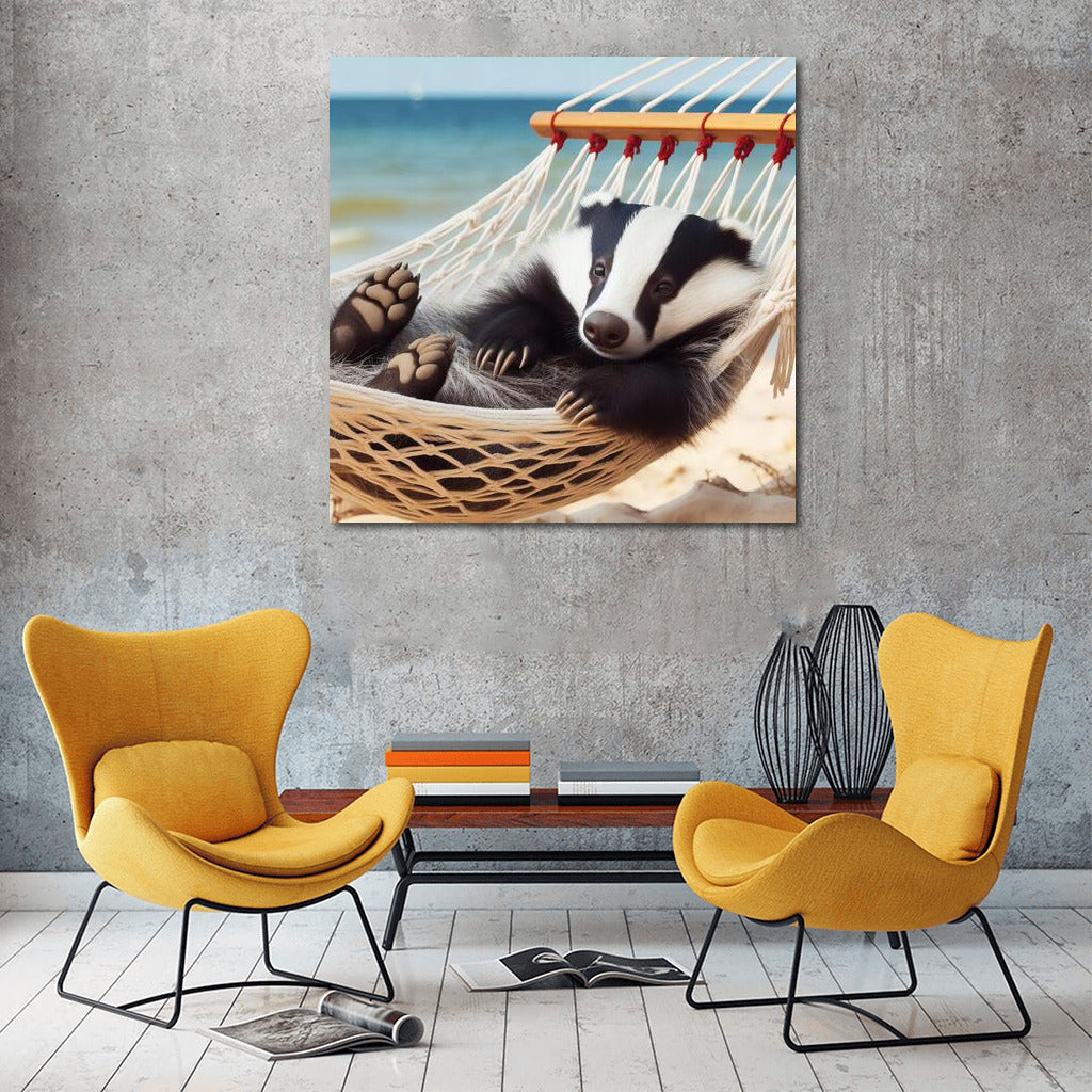 Badger on the Beach: Hammock and Summer Vacation