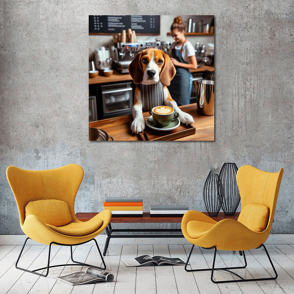 Beagle Barista: Coffee Enchantment in the Cafe