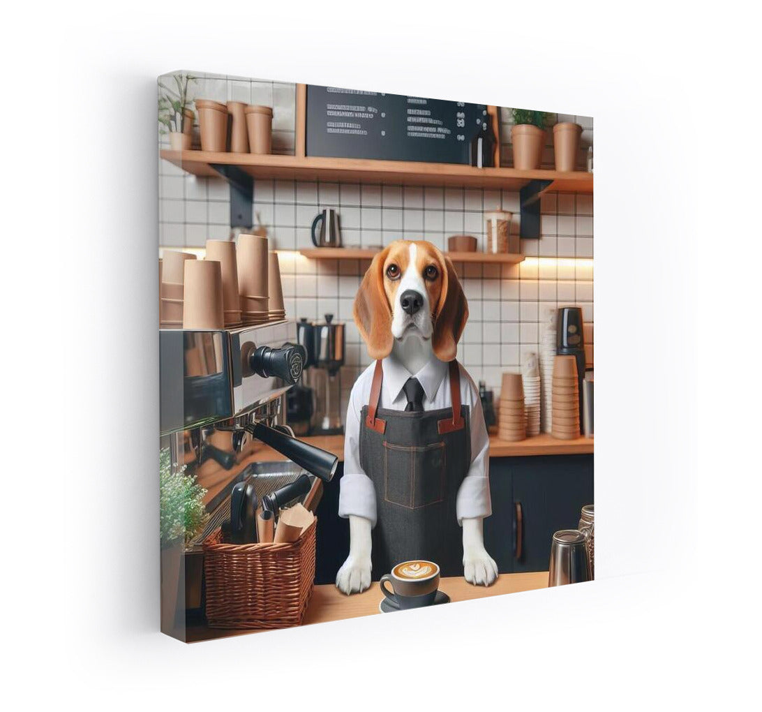 Beagle Barista: Coffee Charm Behind the Counter