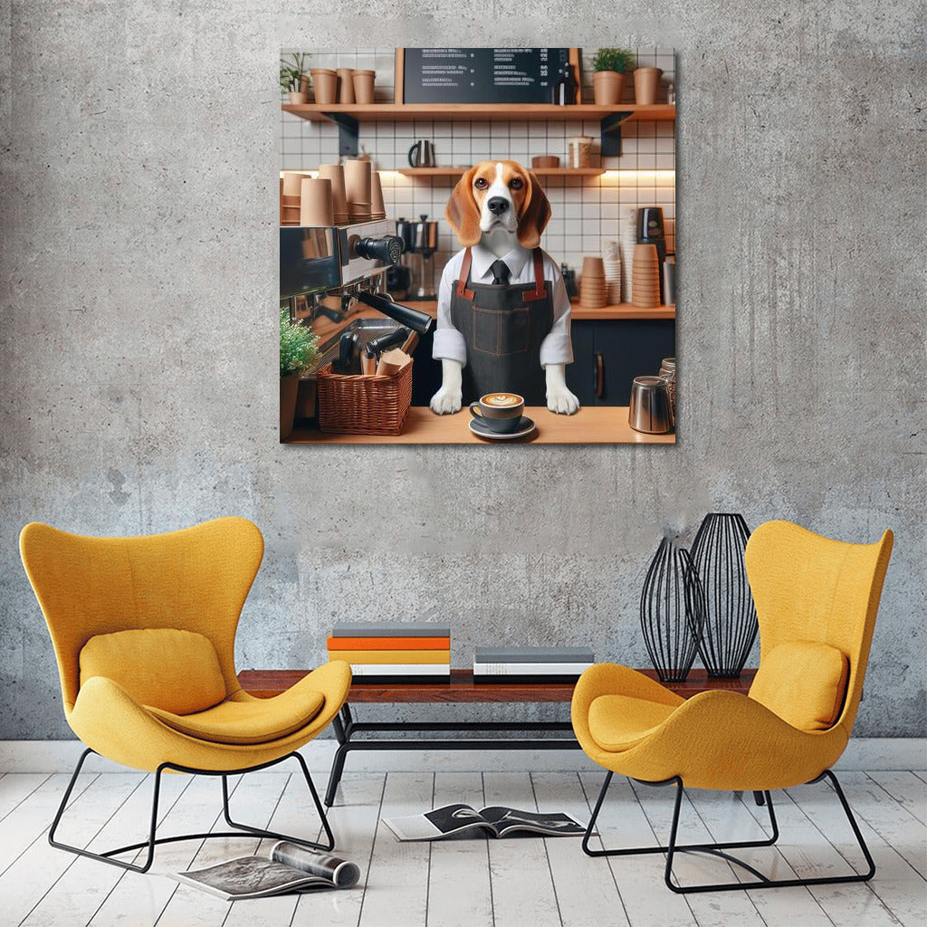 Beagle Barista: Coffee Charm Behind the Counter