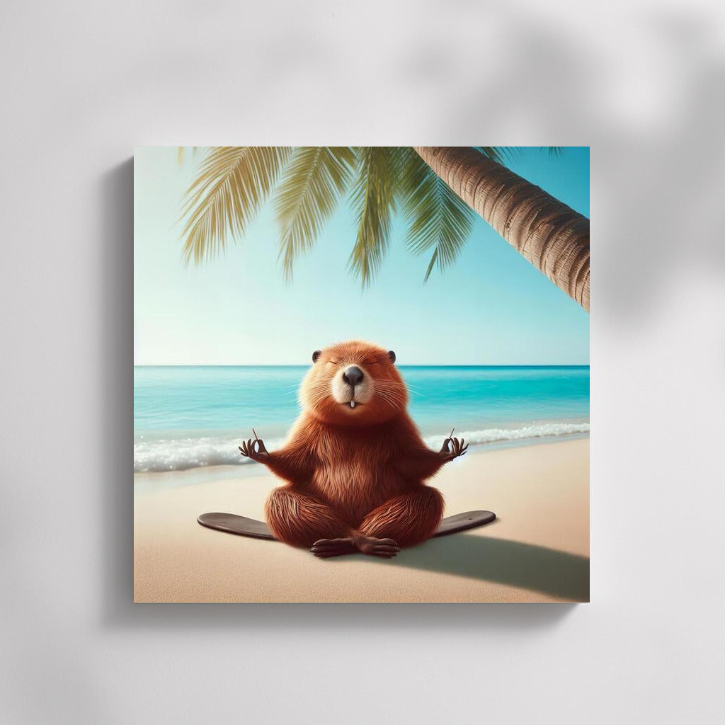 Tranquility on the Beach: Meditating Beaver