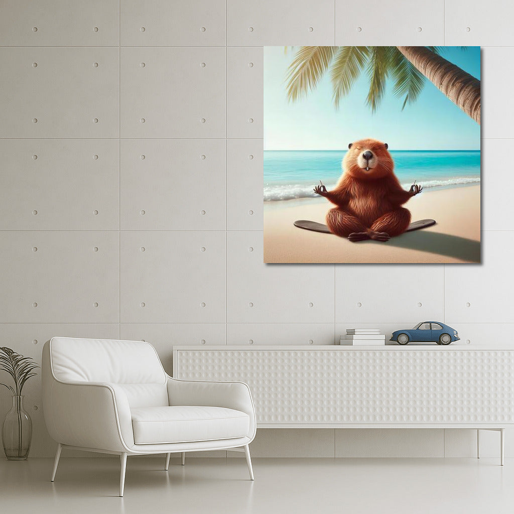 Tranquility on the Beach: Meditating Beaver