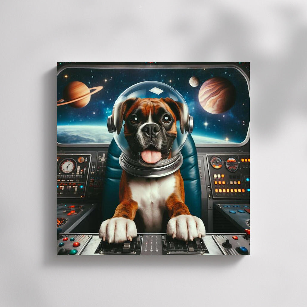 Boxer's Space Journey: Dog in a Spaceship