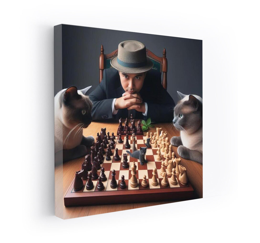 Chess Magic: Burmese Cat and Living Pieces