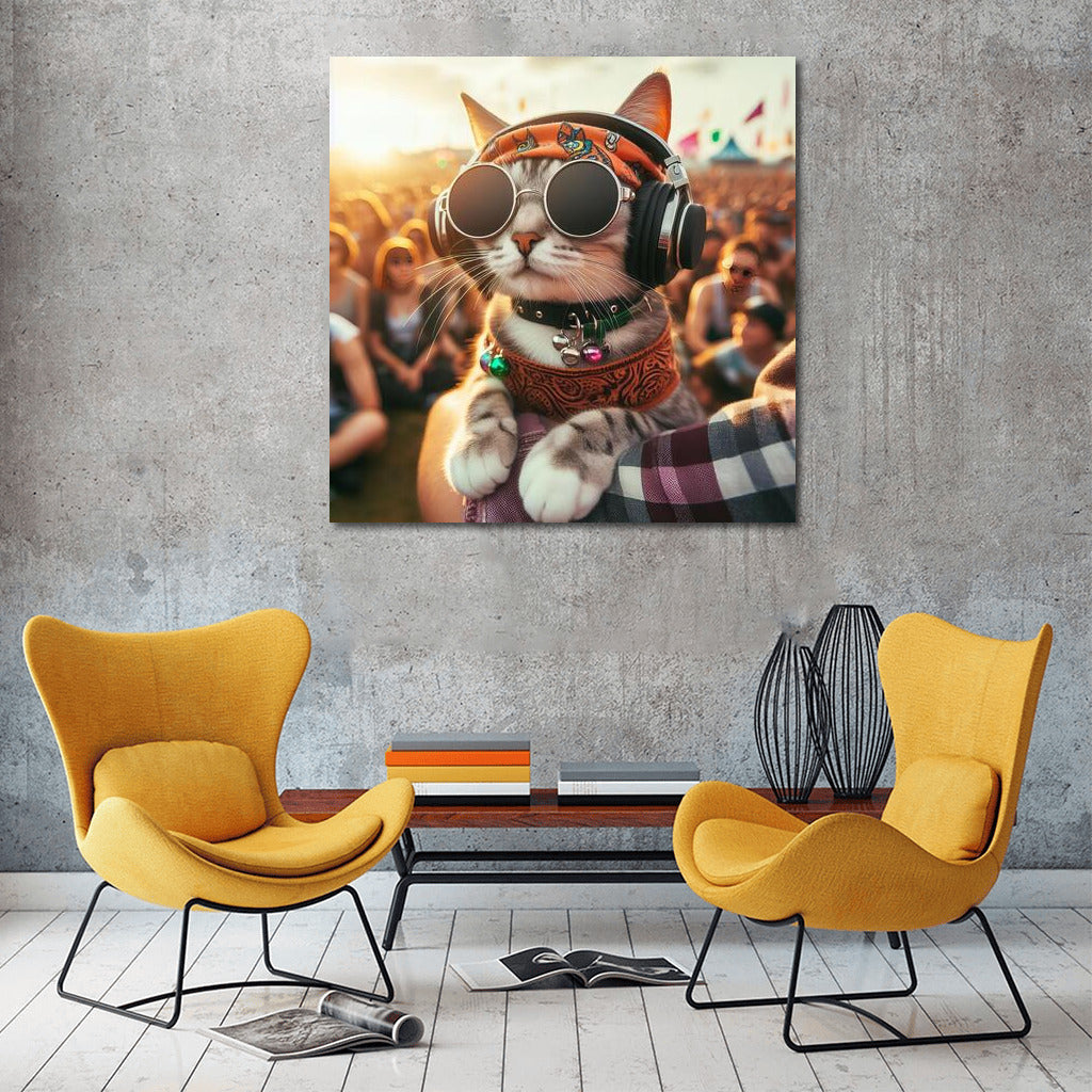 Musical Cat: Stylish Headphones and Festival of Inspiration