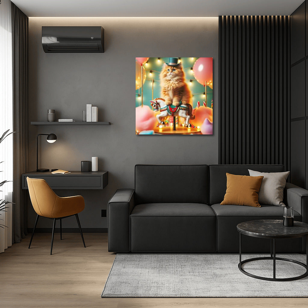 Carnival Cat in a Top Hat: Magic and Playfulness on Your Wall