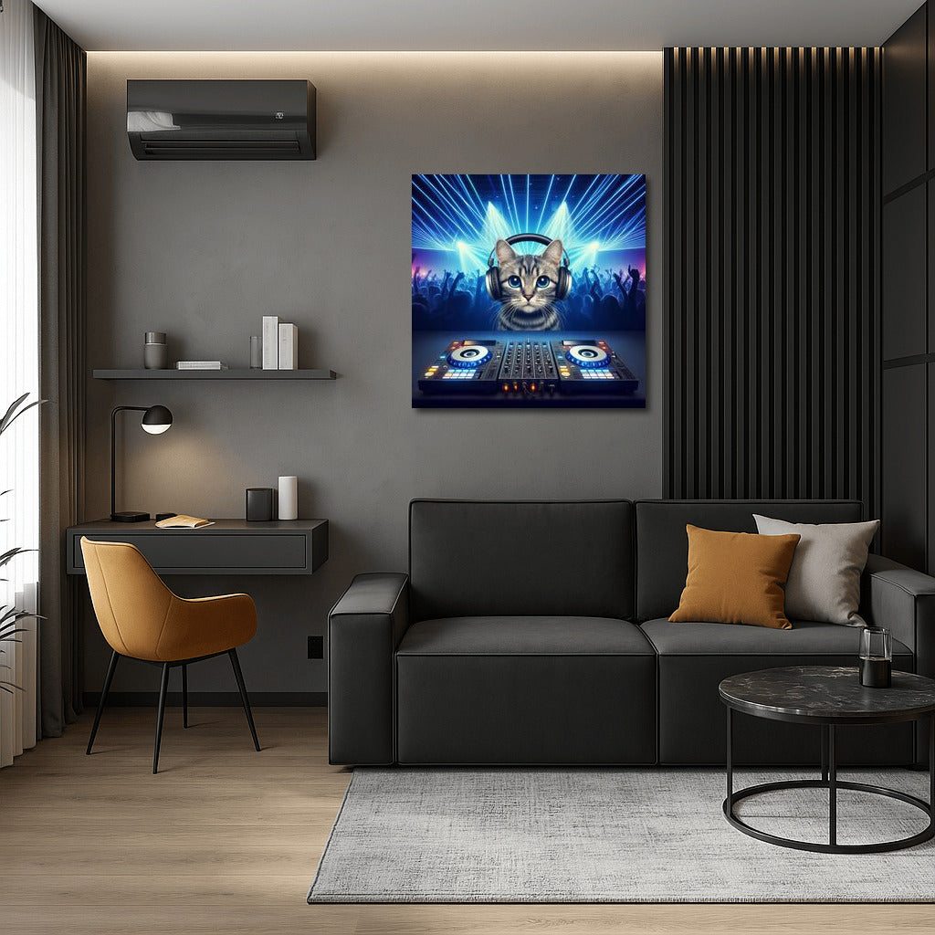 Cat DJ at the Party: Musical Magic for Your Walls
