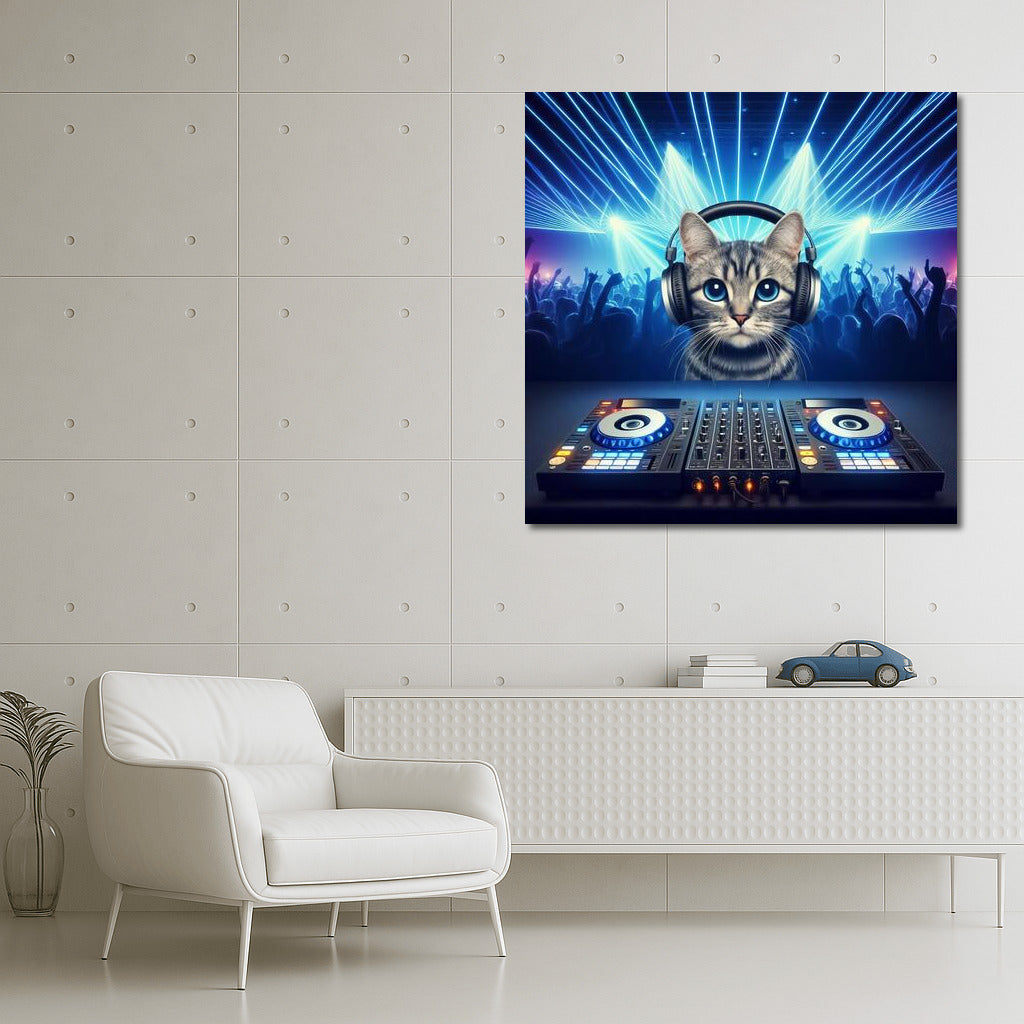 Cat DJ at the Party: Musical Magic for Your Walls