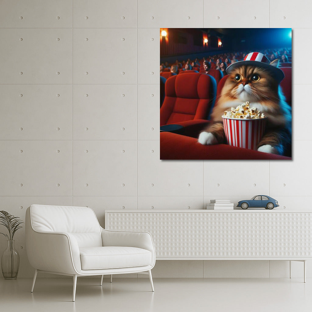 Cat in the Cinema with Popcorn: The Perfect Gift for Moviegoers