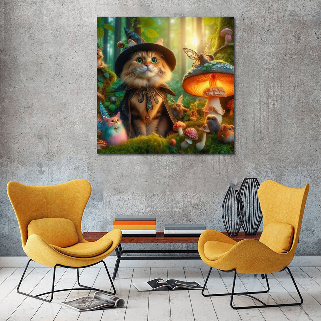 Magic Cat in the Fairytale Forest: Magic, Mushrooms and Fantastic Creatures