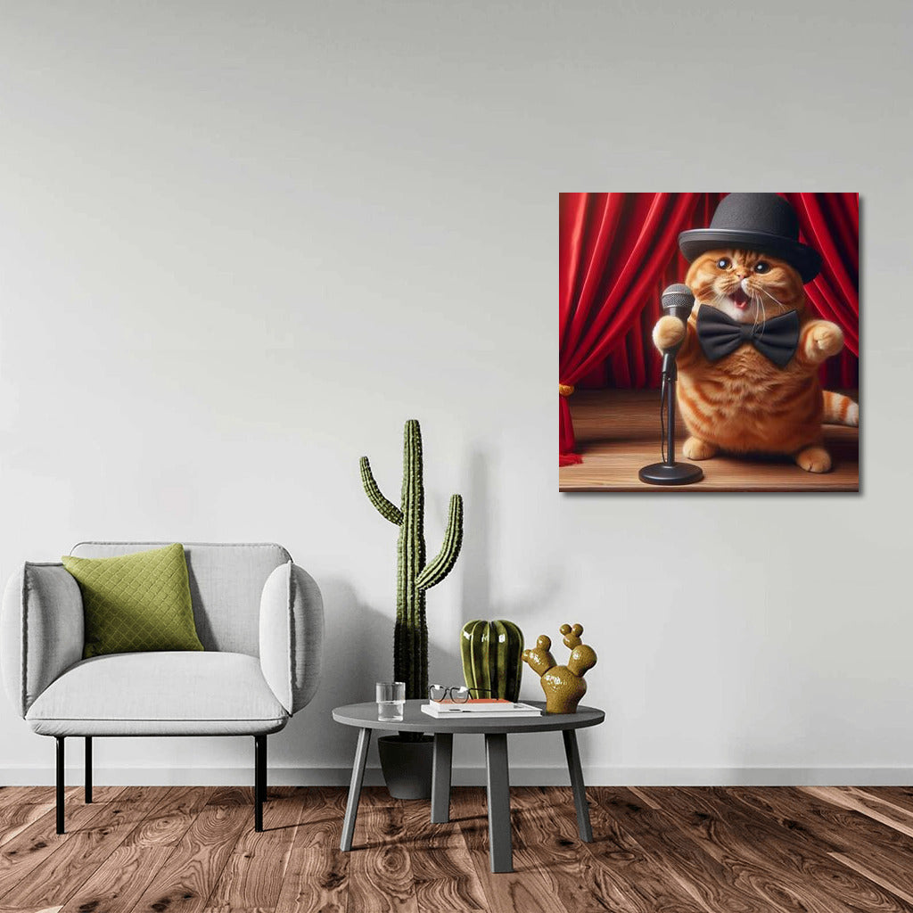 Top Hat and Whiskers: Cat Performer in Action