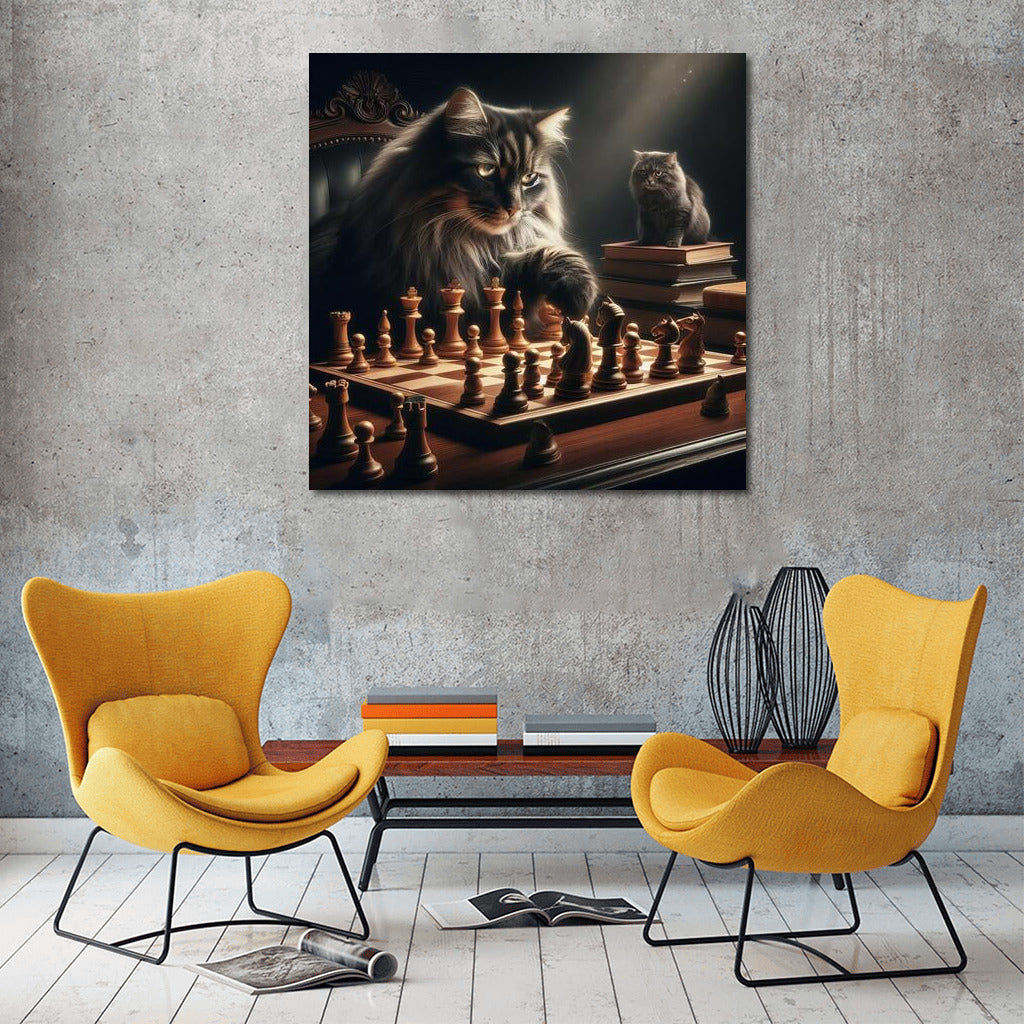 Cat Chess Fight: Live Pieces in Action