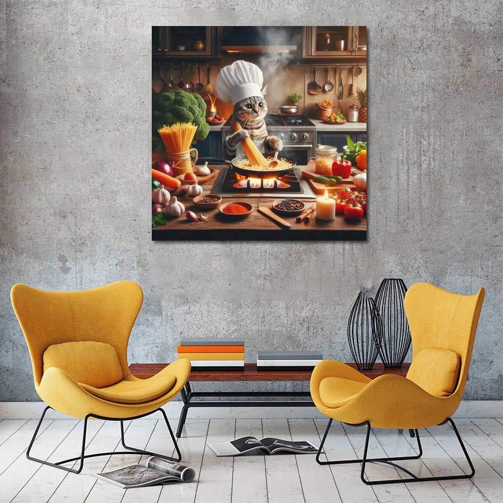 Italian Chef Cat: Culinary Magic in the Restaurant