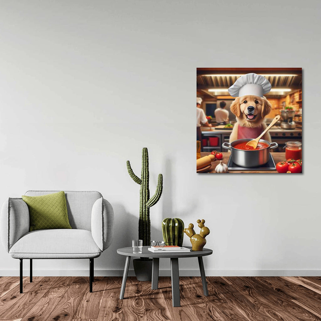 Chef Dog in an Italian Restaurant: Gastronomic Inspiration on the Wall