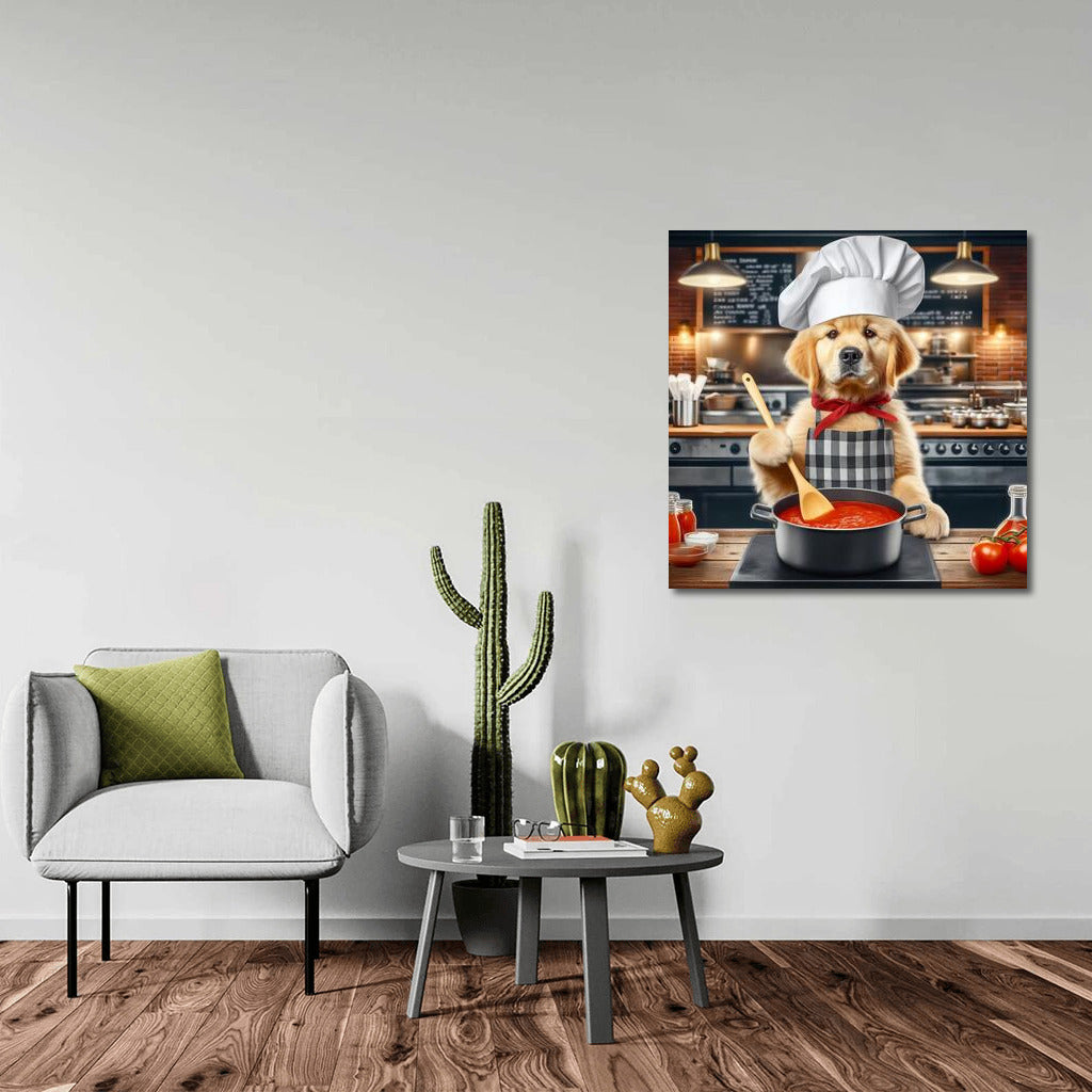Culinary Wonders: Dog Chef at Italian Restaurant