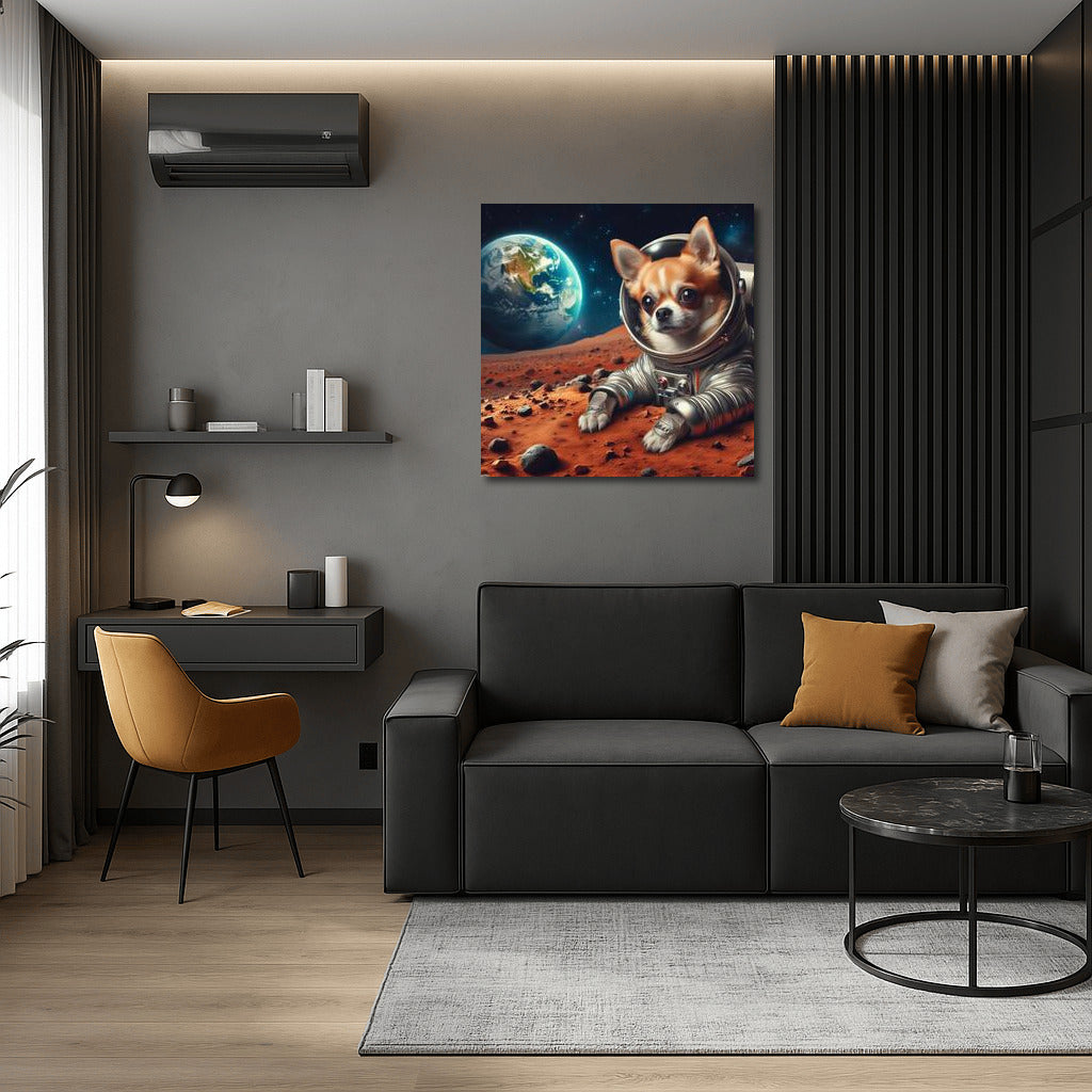 Chihuahua's Space Adventure: A View from Mars to Earth