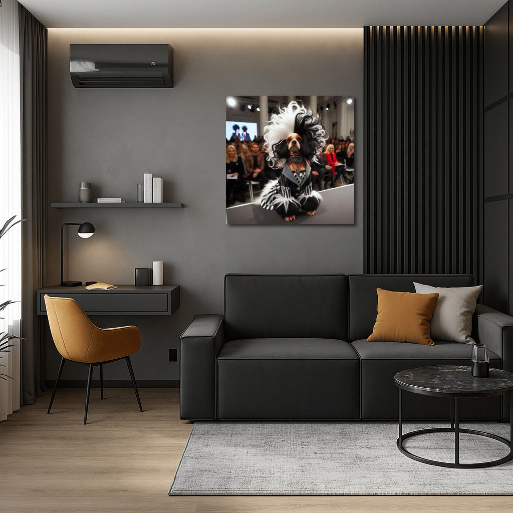Adorable Cruella-Style Bulldog: Disney Magic for a Bold Interior