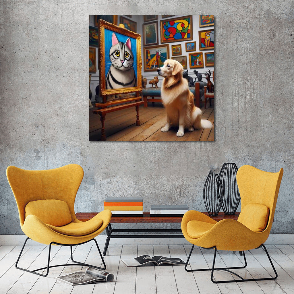 Dog in the Gallery: Mysterious Cat Brings Walls to Life