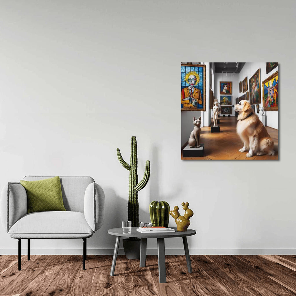 Adorable Dog in Gallery: Bright Colors of Creativity