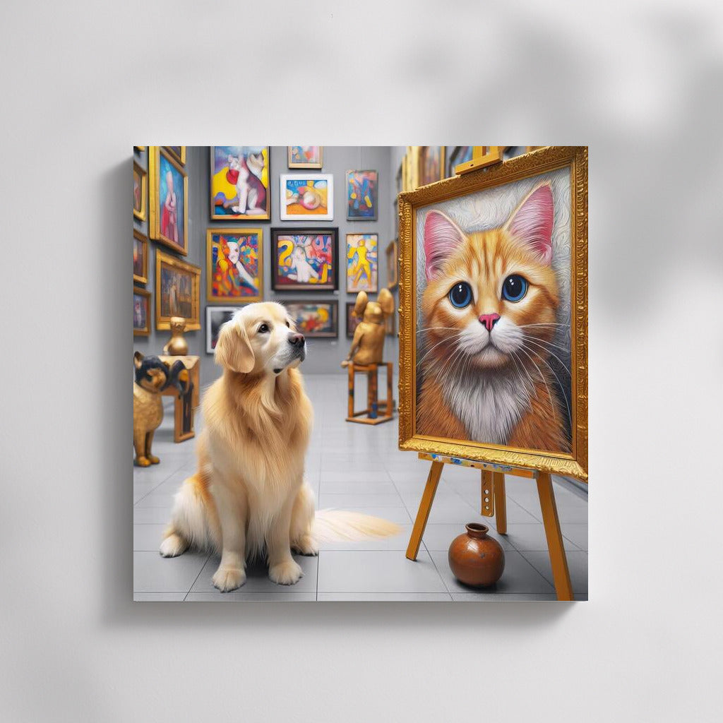 Gallery Charm: Dog Admires Cat