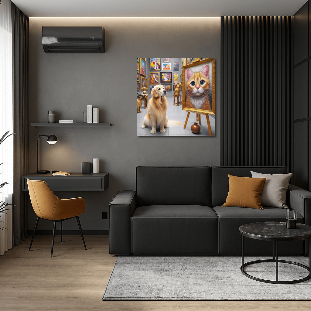 Gallery Charm: Dog Admires Cat