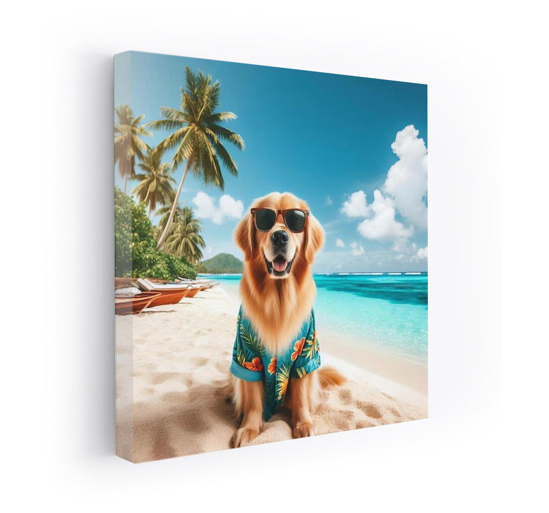 Sunny Dog in Tropical Paradise: A Bright Accent for Your Interior
