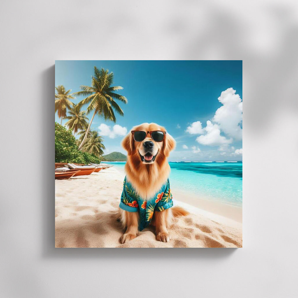Sunny Dog in Tropical Paradise: A Bright Accent for Your Interior