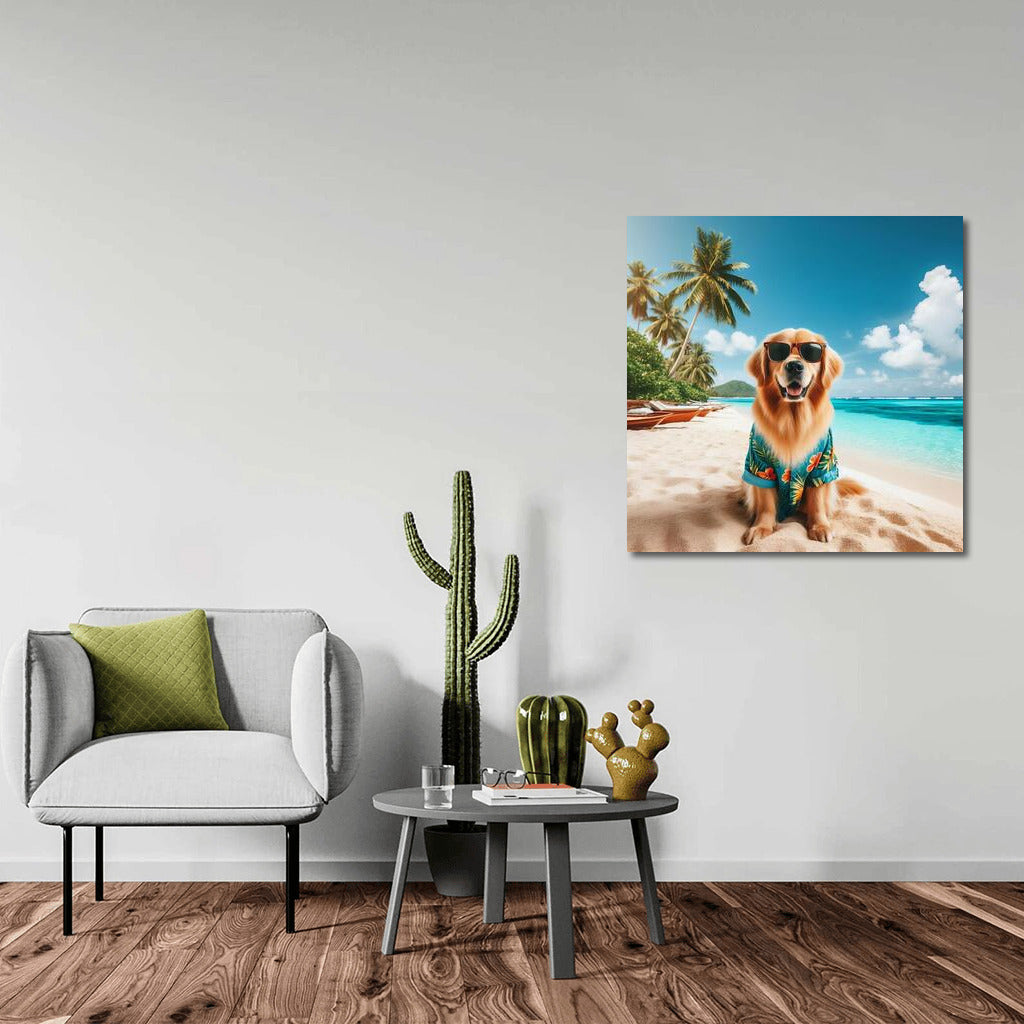 Sunny Dog in Tropical Paradise: A Bright Accent for Your Interior