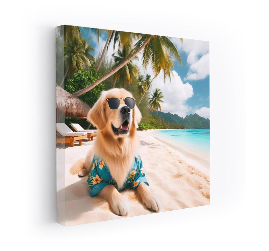 Dog in Tropical Paradise: Perfect Vacation and Style