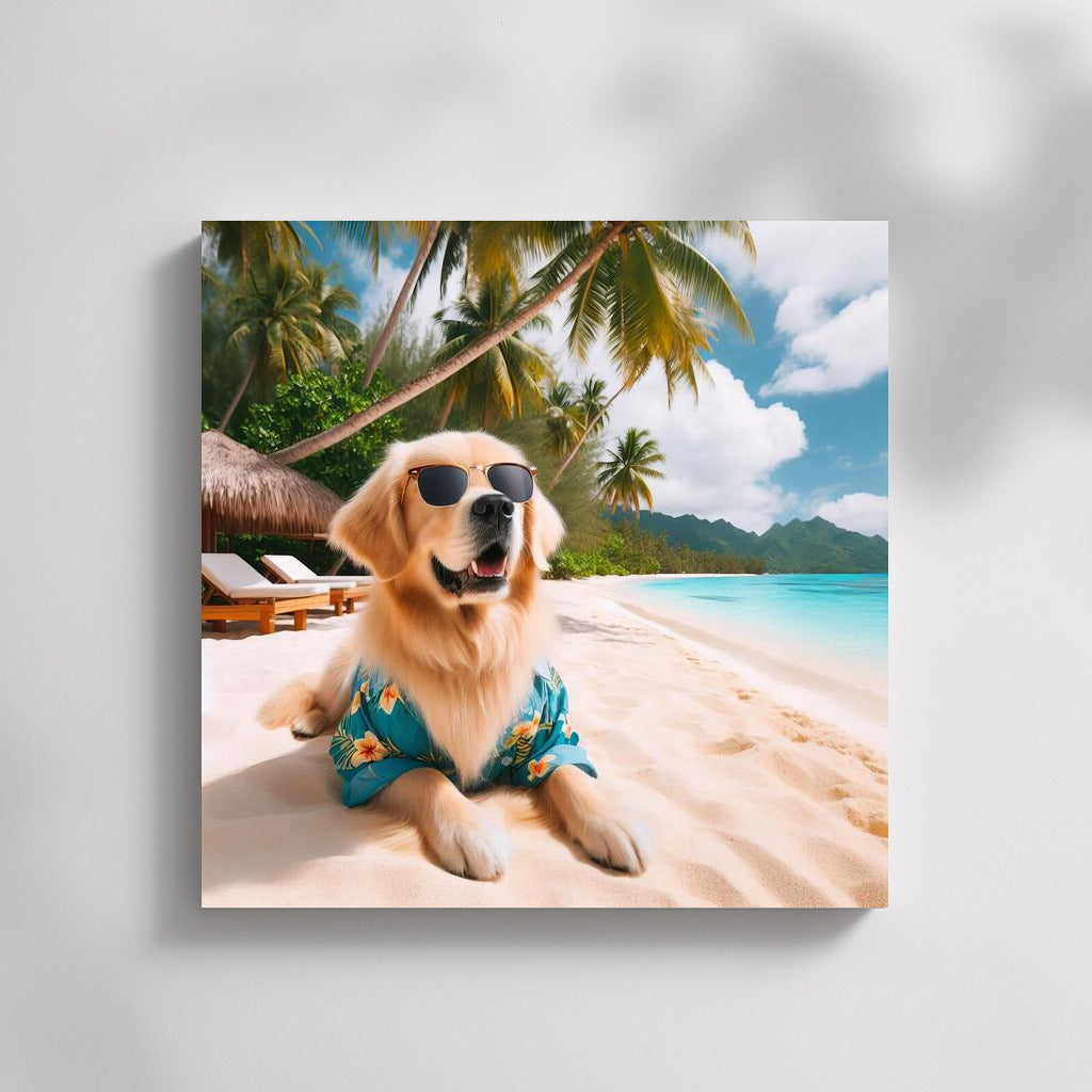 Dog in Tropical Paradise: Perfect Vacation and Style