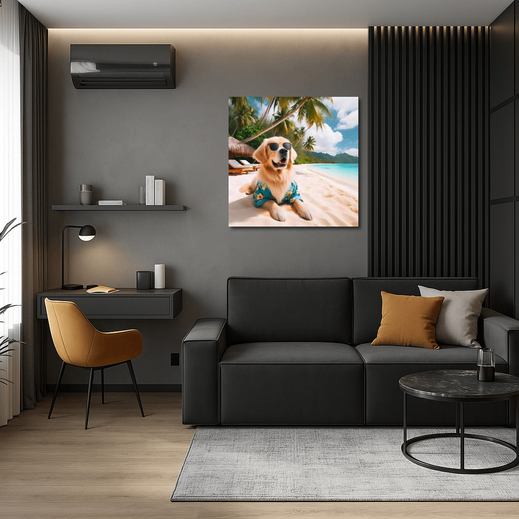 Dog in Tropical Paradise: Perfect Vacation and Style