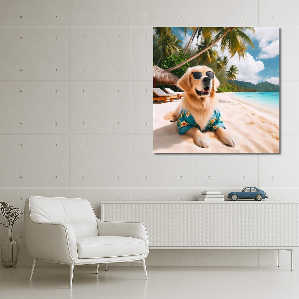 Dog in Tropical Paradise: Perfect Vacation and Style