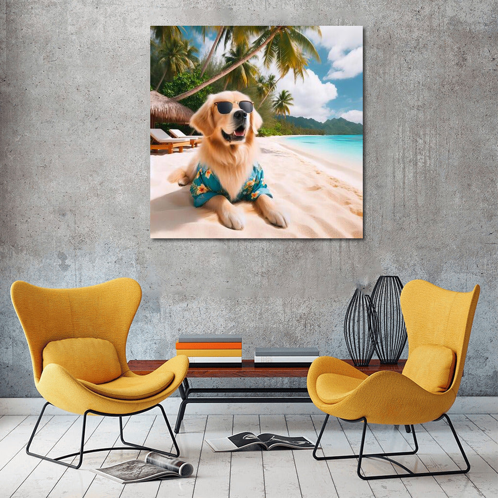 Dog in Tropical Paradise: Perfect Vacation and Style