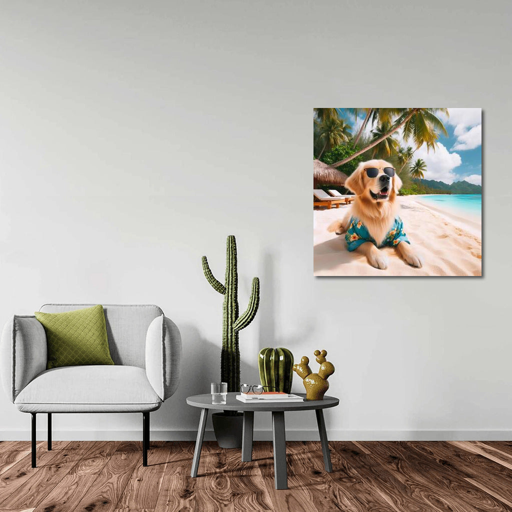 Dog in Tropical Paradise: Perfect Vacation and Style