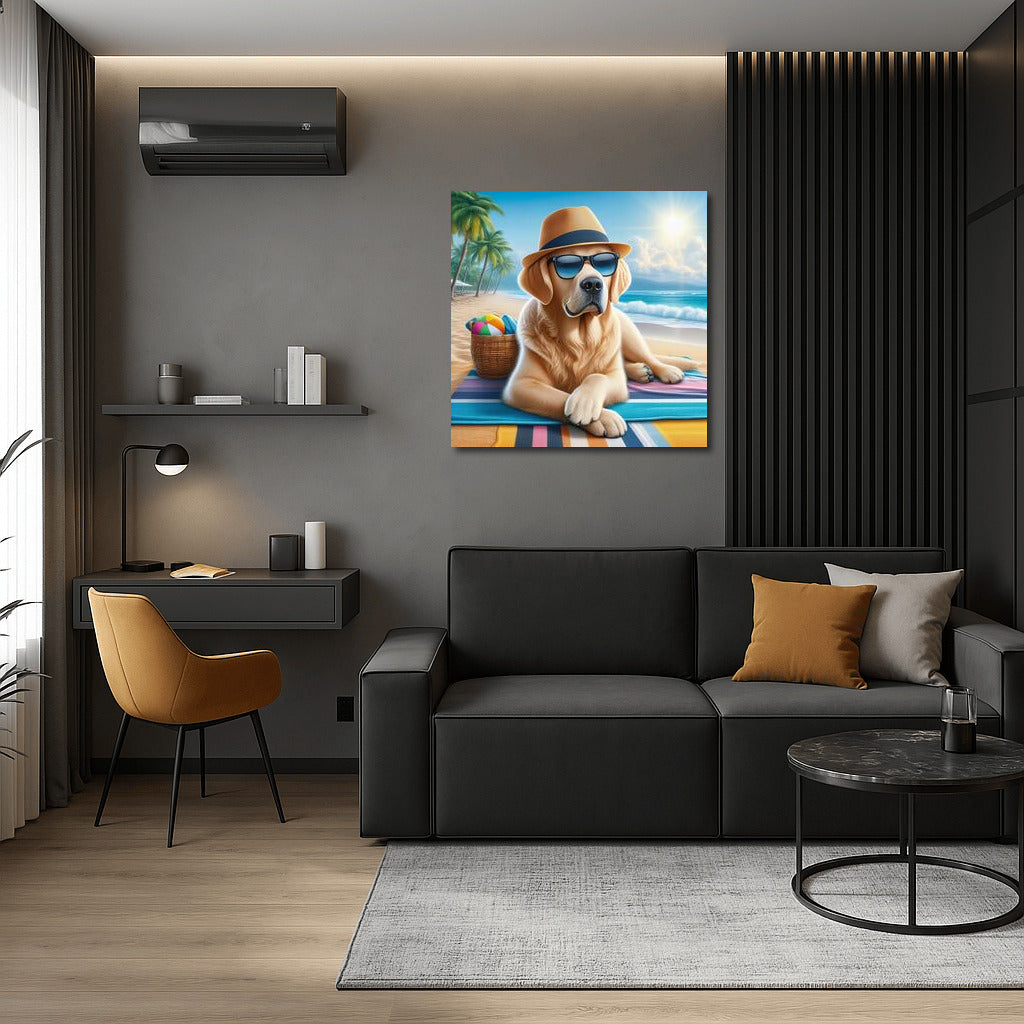 Stylish Dog in Hat and Glasses on Fashion Beach 2: Summer Vacation