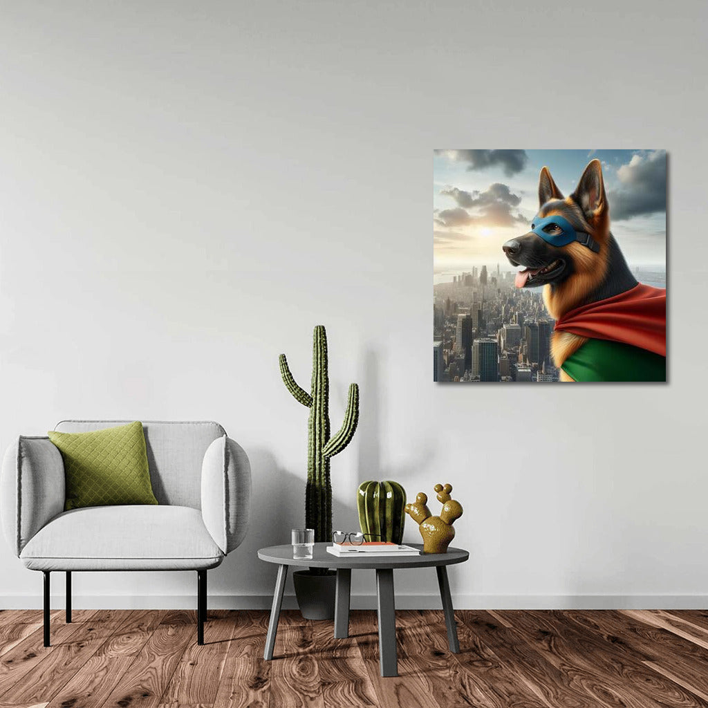 Valiant Dog-Defender: Superhero on Guard of the City