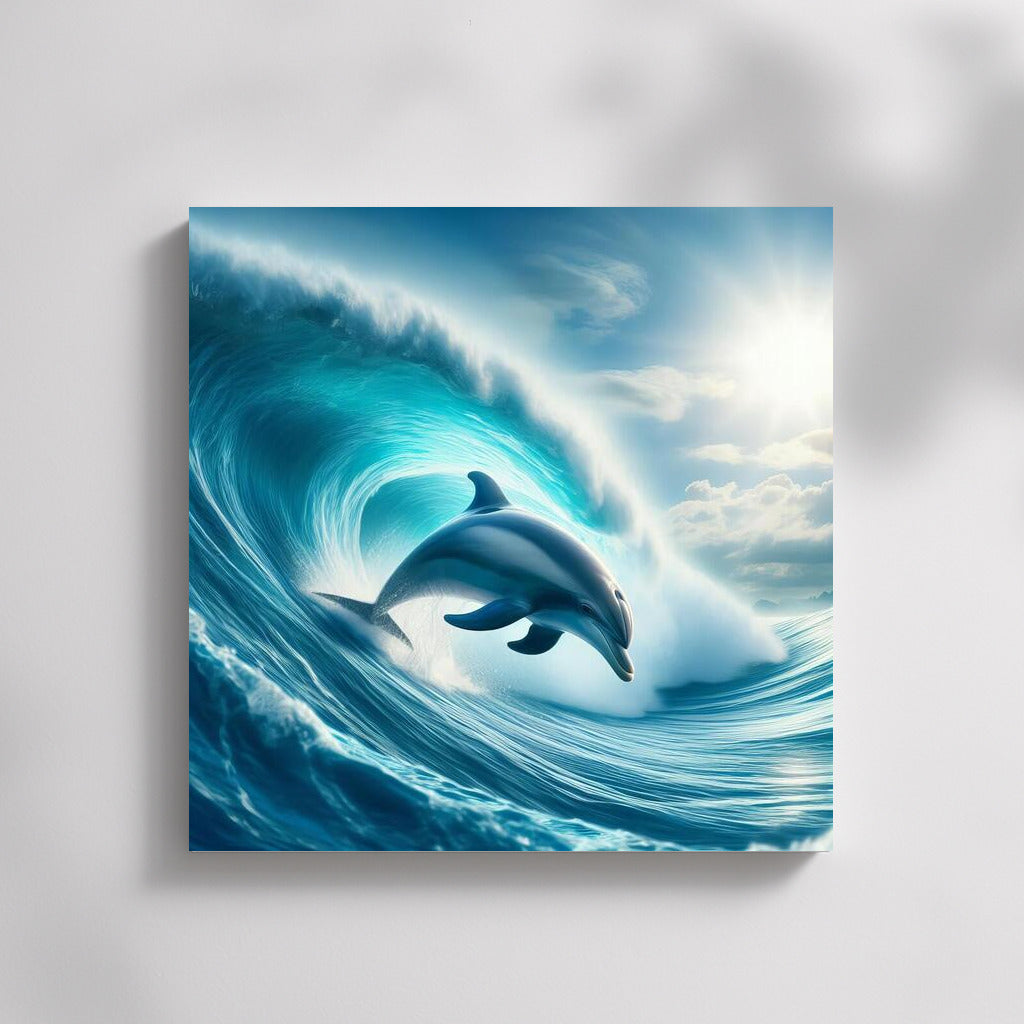 Dolphin on the Crest of a Giant Wave: Ocean Dreams