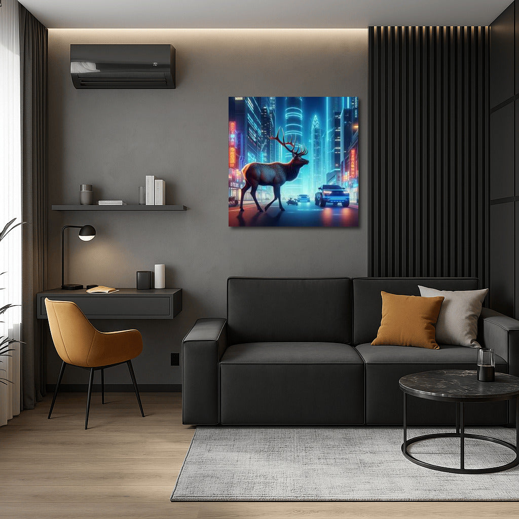Neon Moose in the City of the Future: Futuristic Landscape