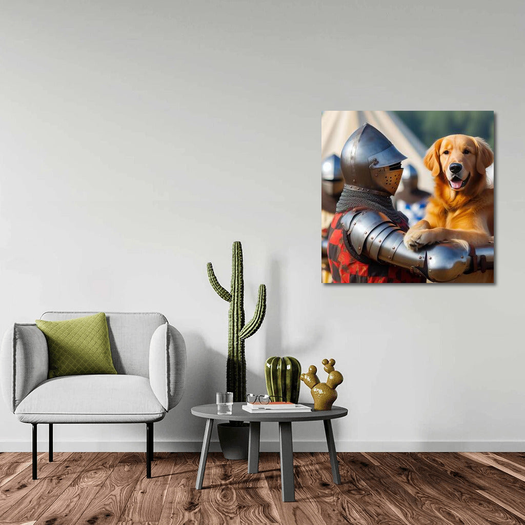 Golden Retriever at the Medieval Tournament: Knightly Spirit in Your Interior