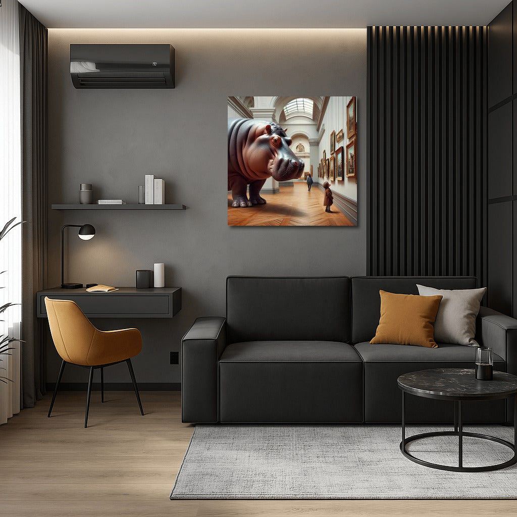 Hippopotamus in the Museum Halls: A Surreal Journey