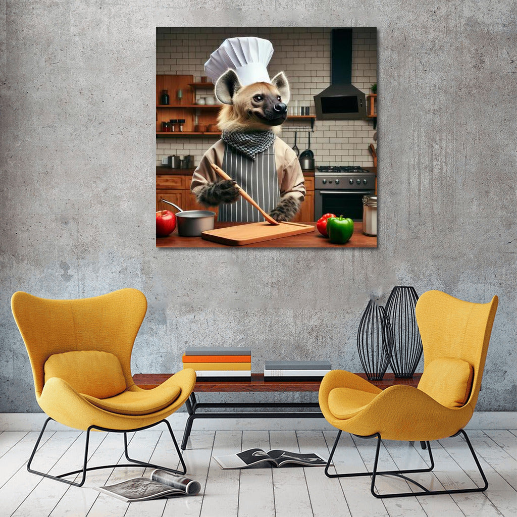 Charming Chef in Stylish Kitchen: Culinary Inspiration with Humor