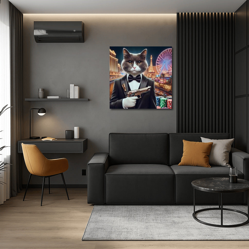Cat-Agent 007: Stylish Tuxedo and Casino