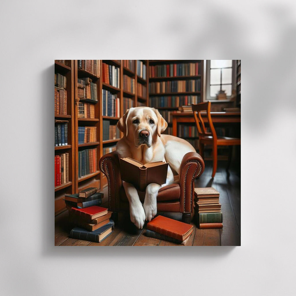 Labrador Reader: Cozy Reading in the Library