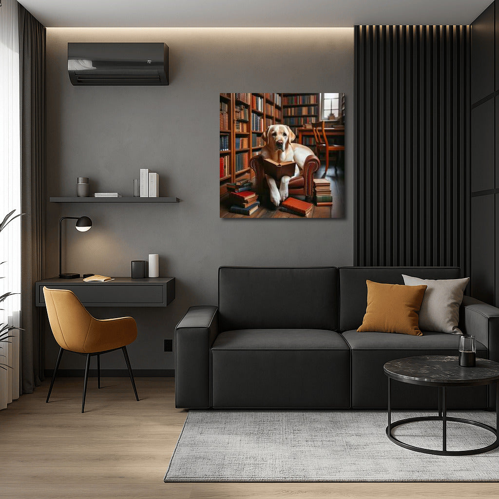 Labrador Reader: Cozy Reading in the Library