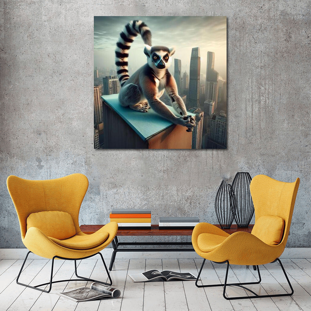 Yoga Lemur on the Roof of a Skyscraper: Exotic Interiors