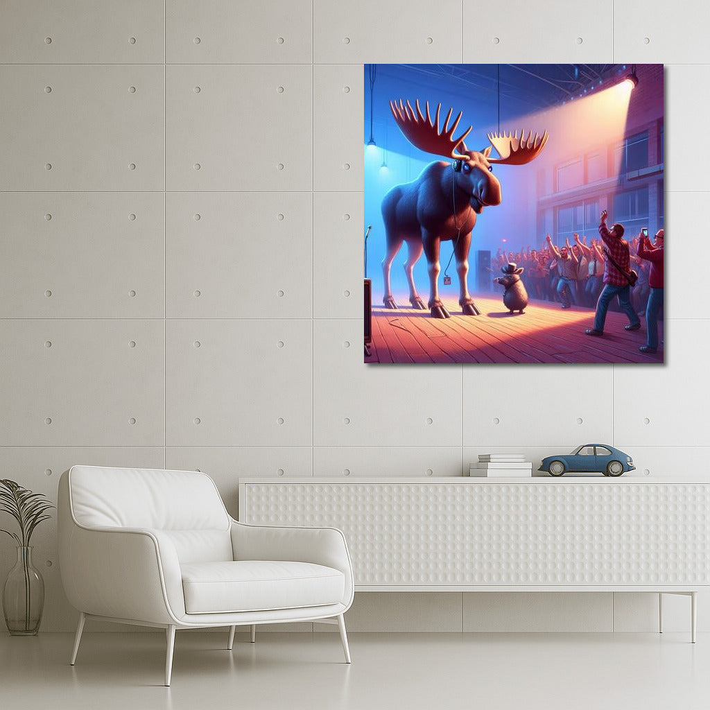 Moose at the Musical Show: Nature and Music in Bright Colors