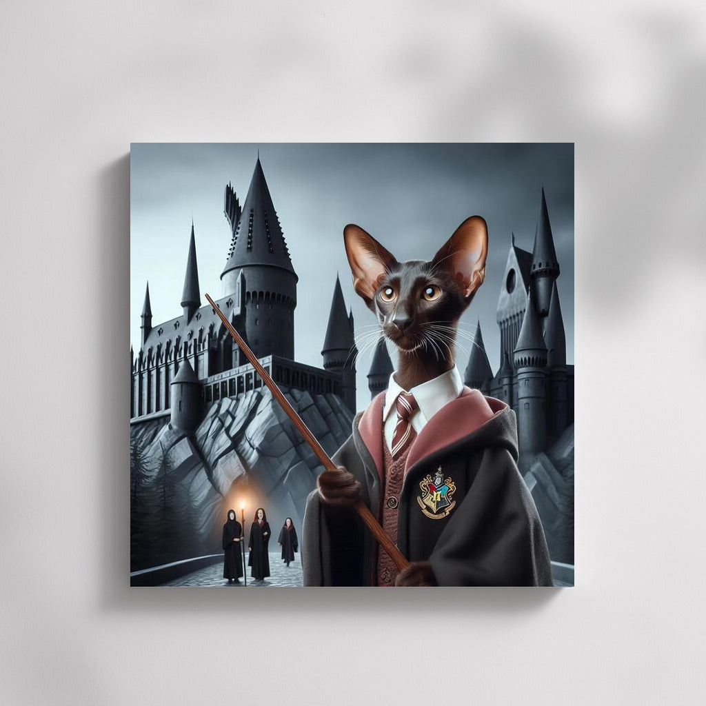 Oriental Cat in Harry Potter Style: Magic on the Wall