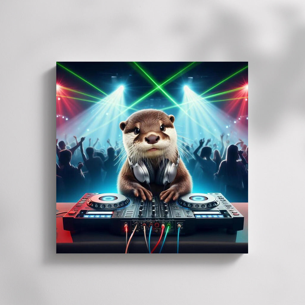 Otter DJ at the Party: Music and Fun on the Wall